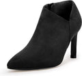 Coutgo Womens Pointed Toe V Cut Ankle Boots Kitten Heel (Style MV4D)