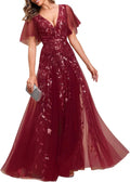 Ever-Pretty Women's Sequin Sparkly V-Neck Floor-Length Gown