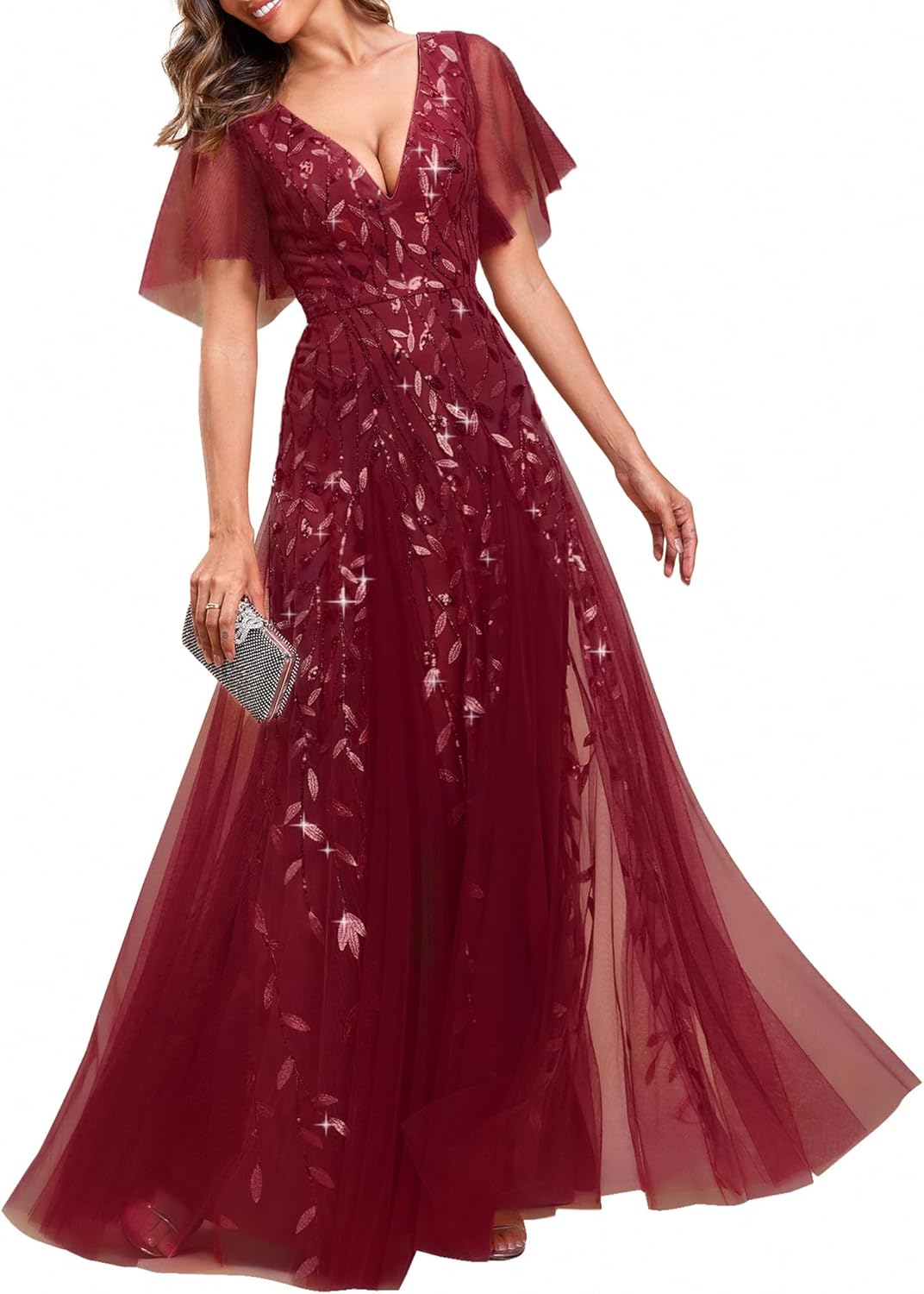 Ever-Pretty Sequin Sparkly V-Neck A-Line Evening Dress Review