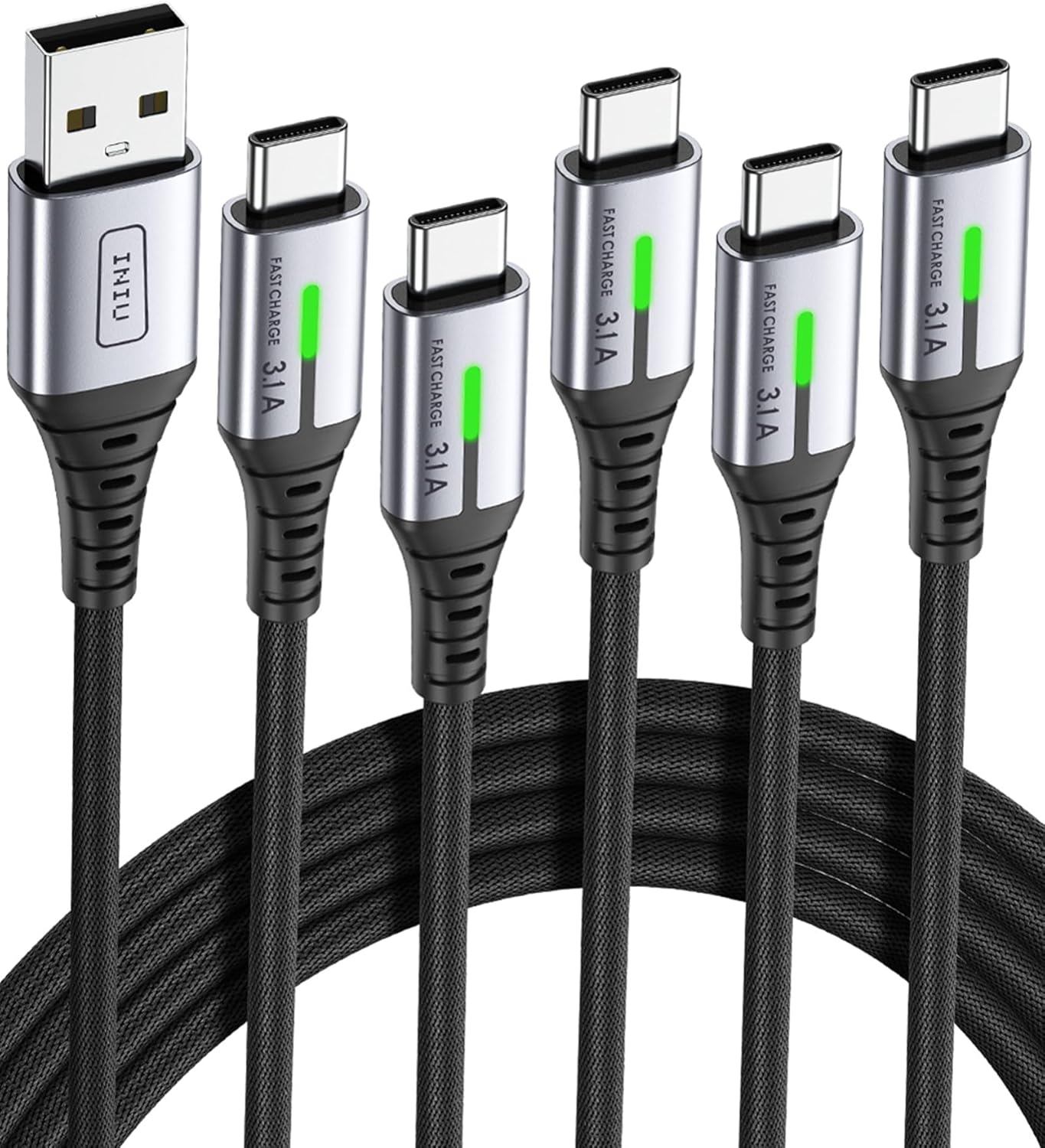 INIU Fast Charging USB-C Cables [5-Pack] - Rapid Charge Any Device!
