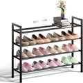 Expandable 4-Tier Shoe Rack for Closet - Adjustable 18-33in Organizer