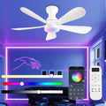 42 Inch Ceiling Fans with Lights and Remote/App Control - Quiet RGB