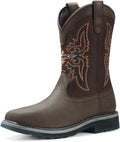 Men's Square Steel Toe Cowboy Work Boots - Full-Grain Leather