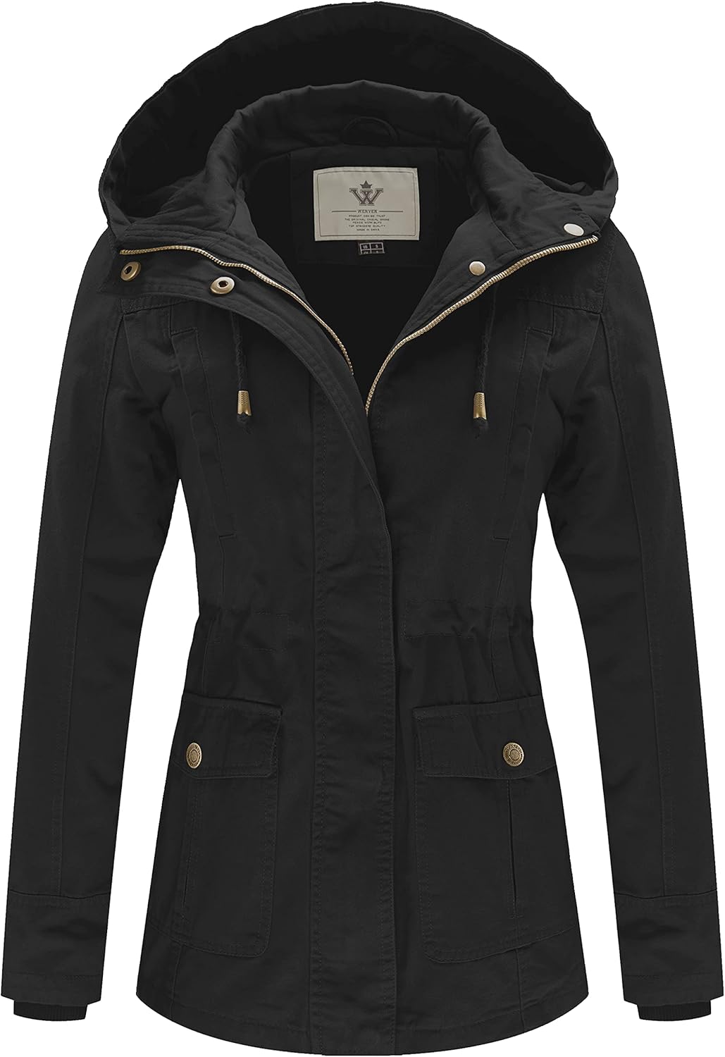 WenVen Women's Cotton Military Jacket for Stylish Casual Wear