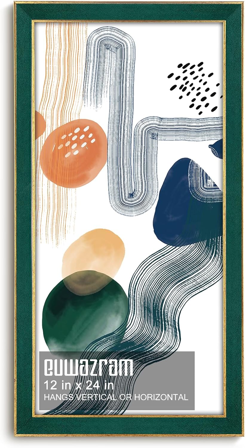 Elegant Green 12x24 Suede Frame for Artwork and Photos