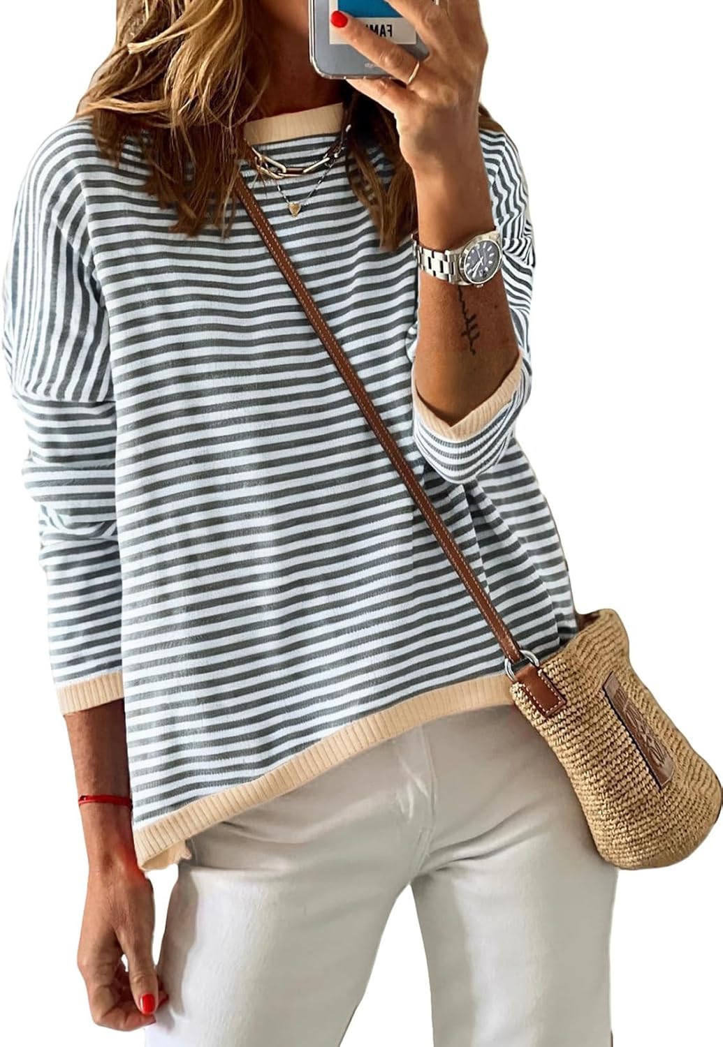 Dokotoo Women's Long Sleeve Sweaters for Casual Fall Fashion