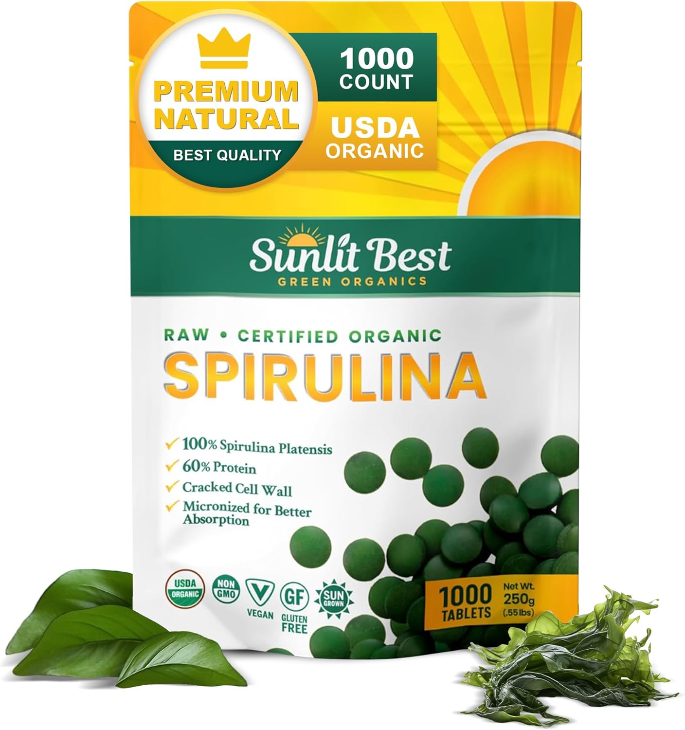 Organic Spirulina Tablets for Immune Support & Energy Boost