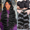 Human Hair Body Wave 3 Bundles 18 20 22 - Natural Black Body Weave