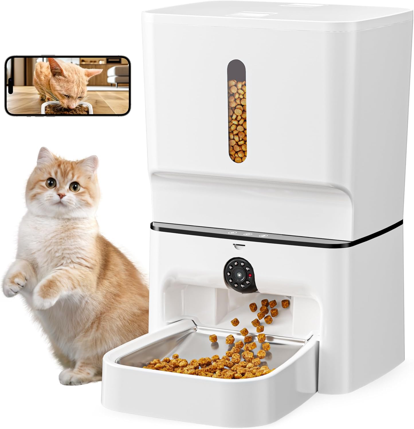 7L Automatic Pet Feeder with Camera: HD Night Vision