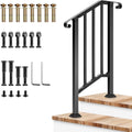 VIVOSUN Outdoor Handrail 26 x 36 for 1-2 Steps - Sturdy Black Rail