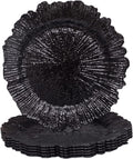 MAONAME Black Charger Plates Set of 6 for Elegant Table Decor