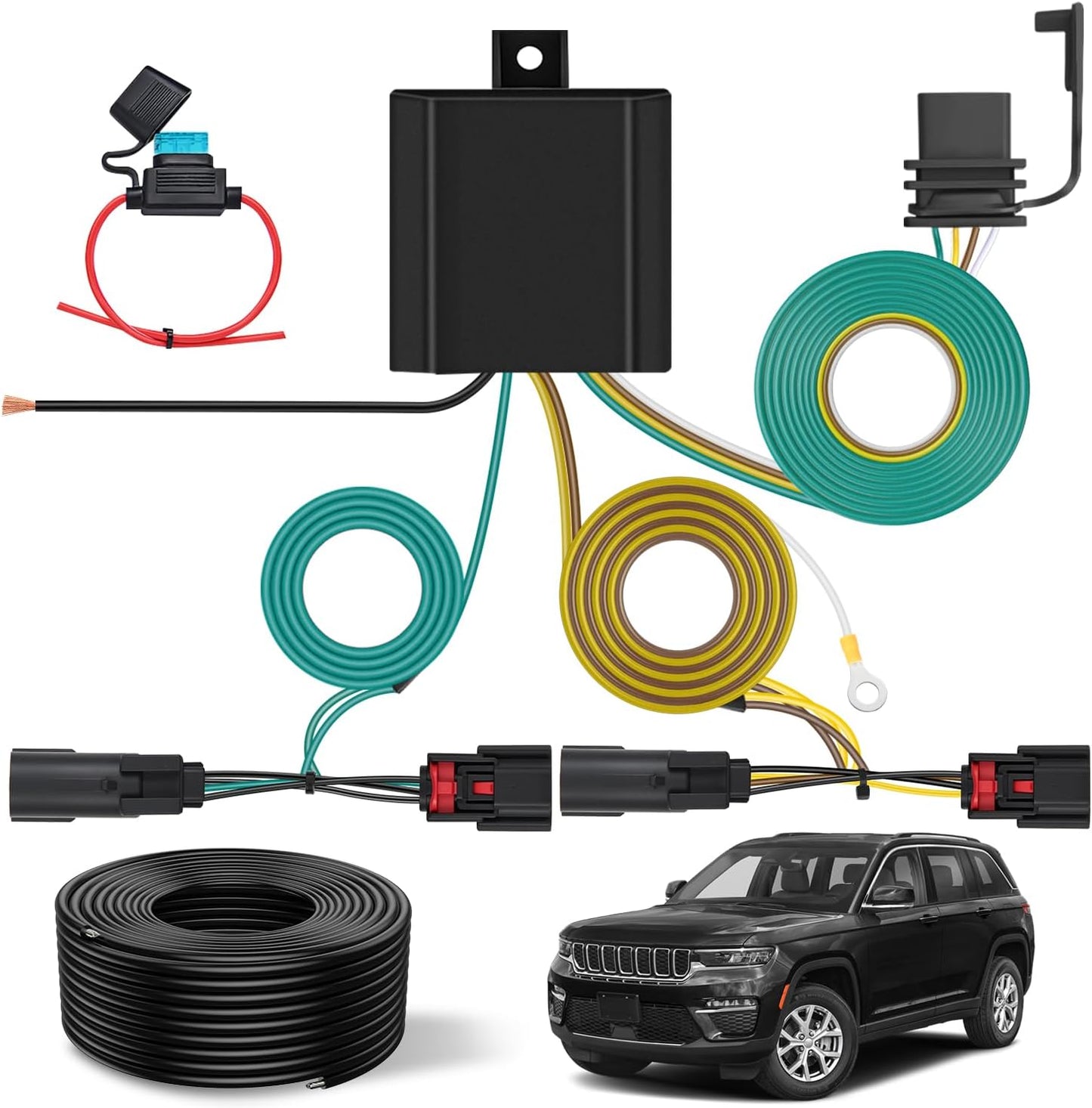 Nilight 4 Pin Trailer Wiring Harness Kit for Jeep Grand Cherokee