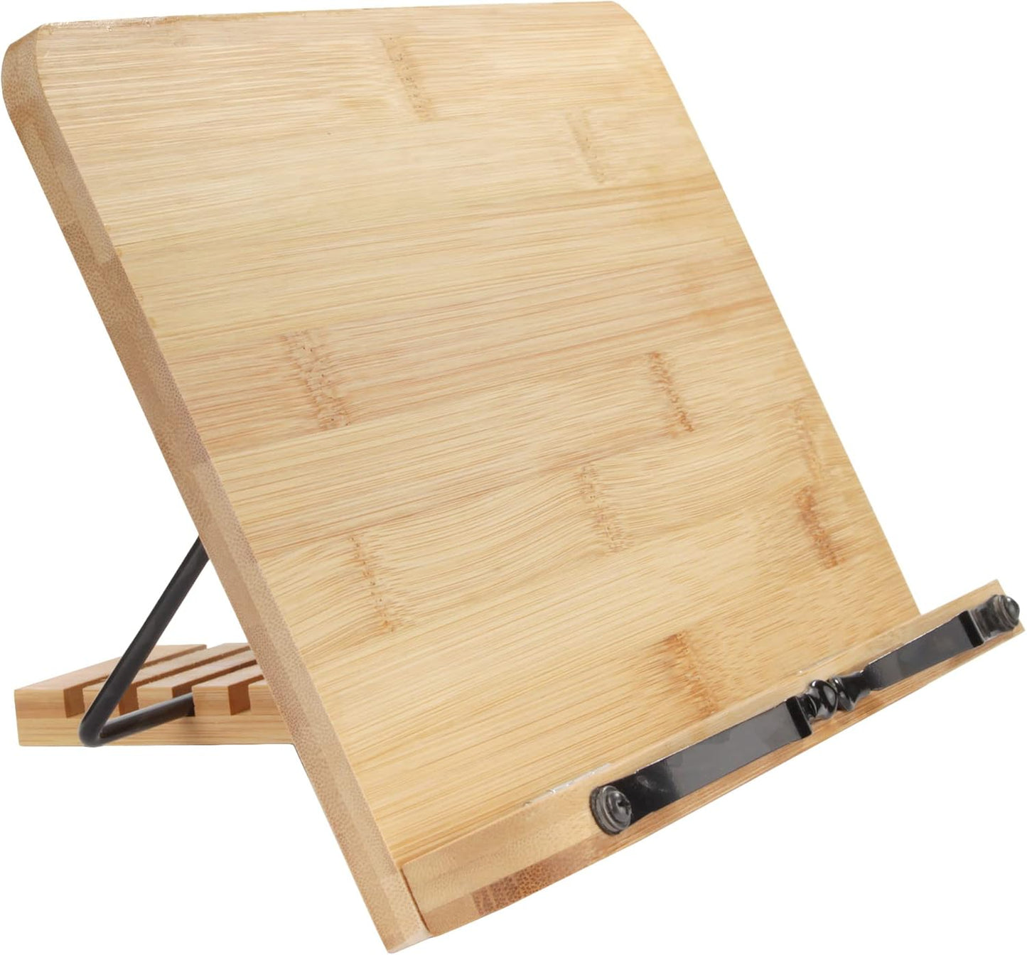 Universal Bamboo Book Stand for Tablets, Cookbooks, and More