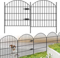 Metal Garden Fence with Gate 28in H x 11.7ft L - Durable Rustproof