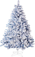 6 FT Snow Flocked Artificial Christmas Tree - Full, Easy Setup