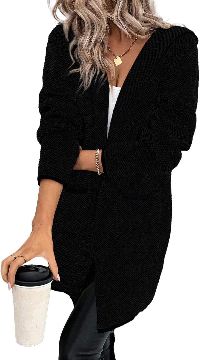 Sidefeel Womens Fall Outfits Oversized Chunky Hooded Cardigan