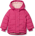 Girls Heavyweight Hooded Puffer Coat - Water-Resistant Winter Layer