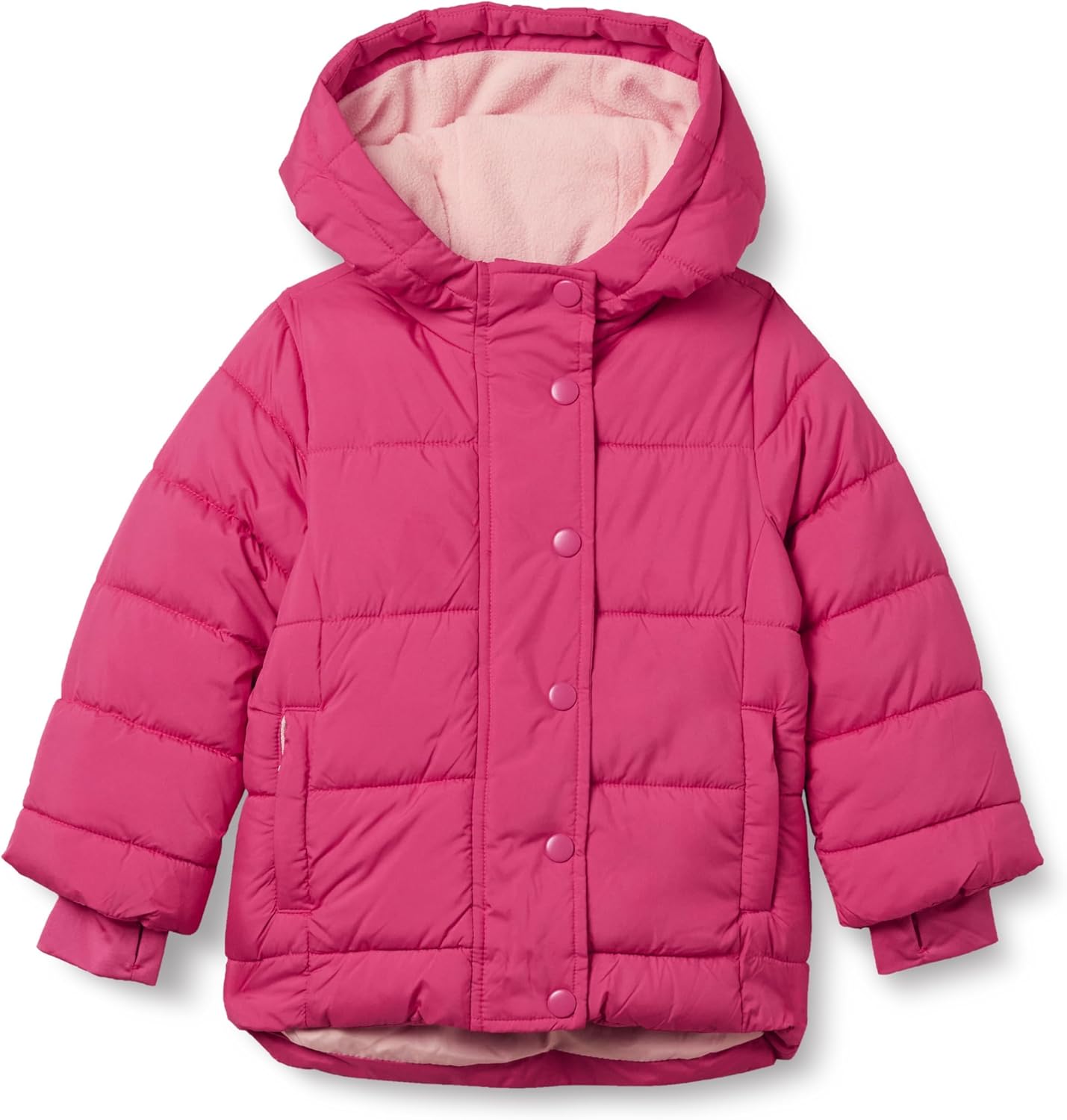 Girls Heavyweight Hooded Puffer Coat for Cold Weather Play