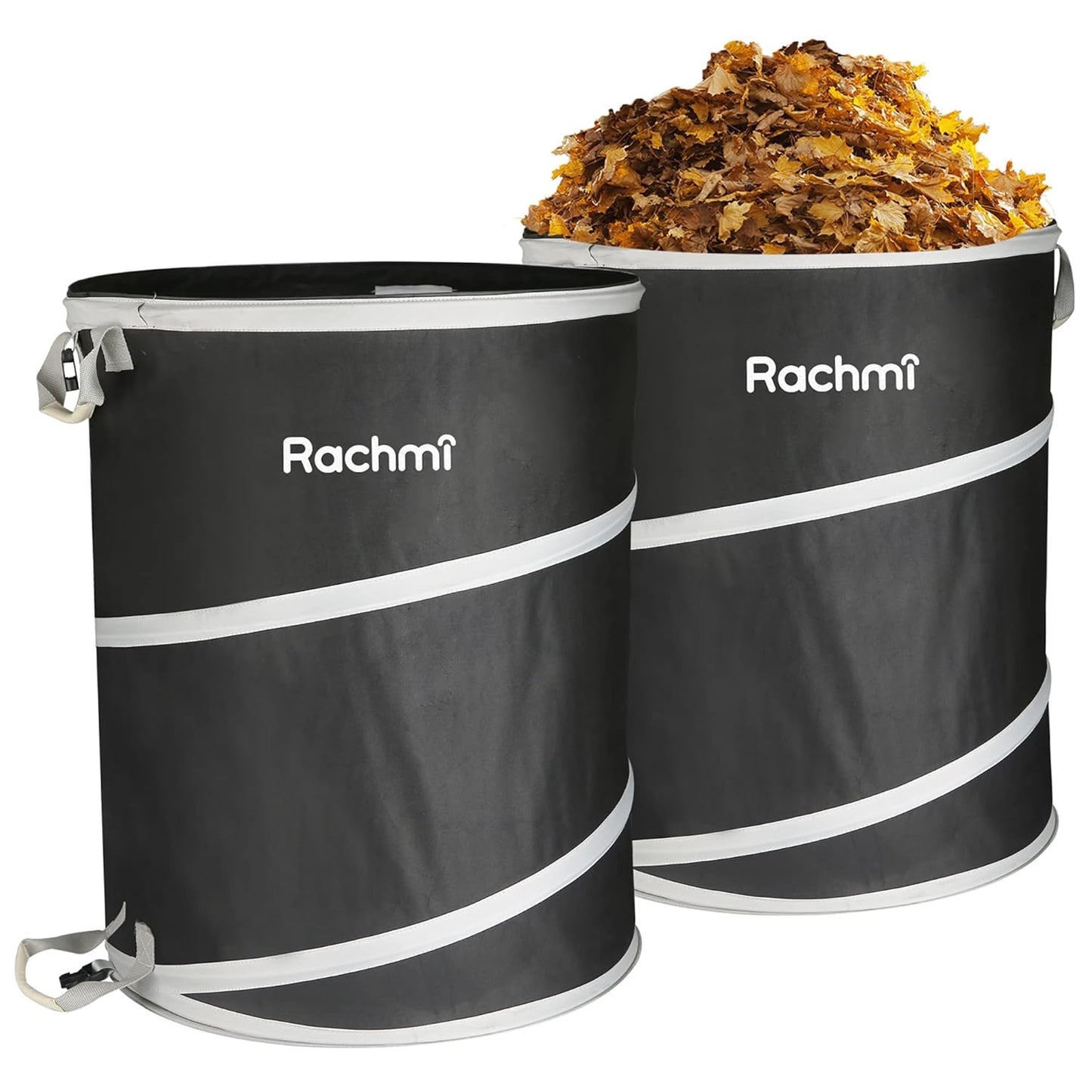 Rachmi 40 Gallon Collapsible Trash Can 2-Pack for Yard Waste