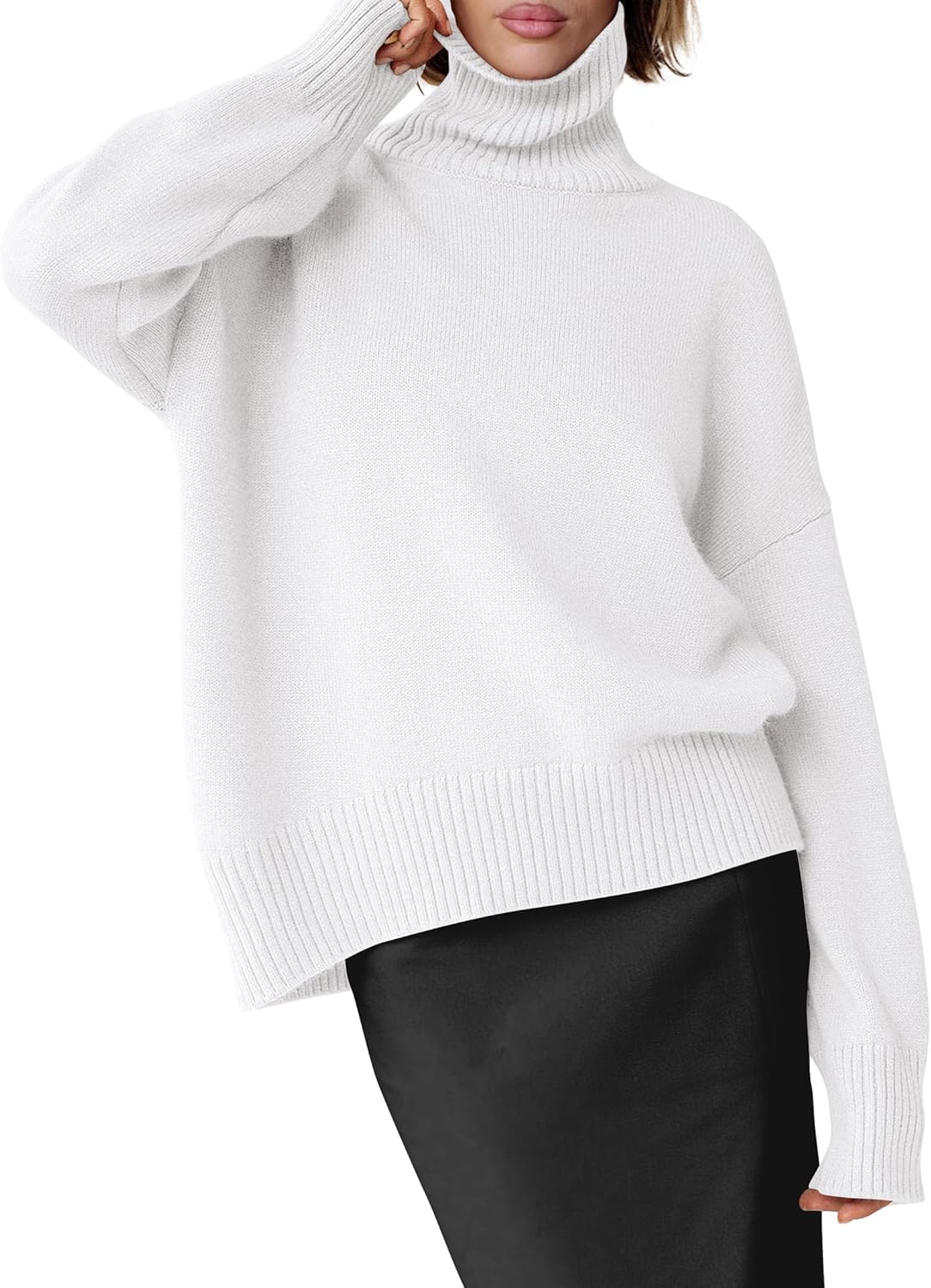 Oversized Turtleneck Sweater for Women - Cozy Chunky Knit Style