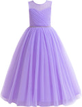 Glamulice Flower Girl Lavender Tulle Ball Gown - Princess Look