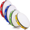 4 Pcs Tambourines for Adults 10 in Hand Held Drum - Colorful Set