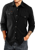Men's Corduroy Shacket with Flap Pockets - Casual Long Sleeve