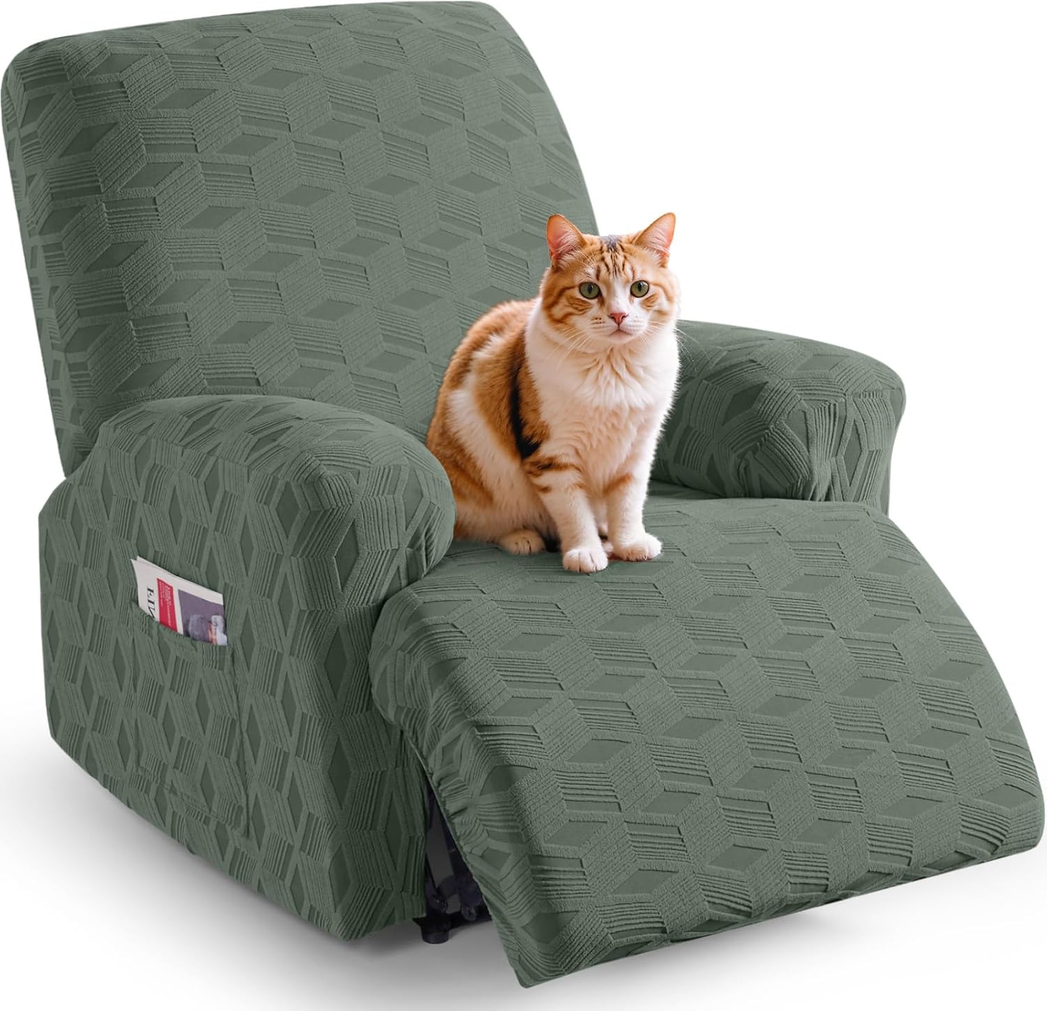TAOCOCO Recliner Chair Covers for Kids and Pets - Bean Green