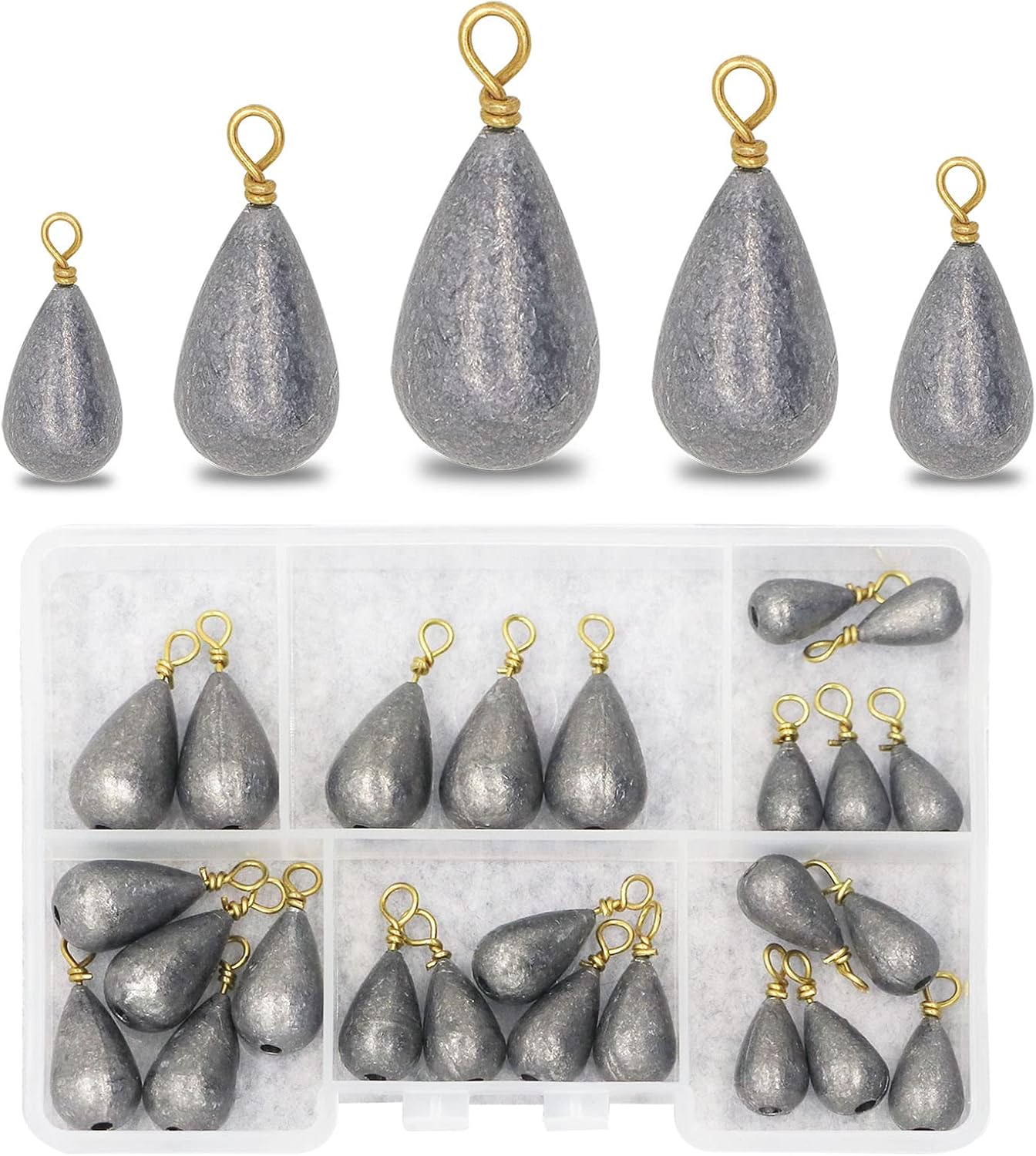 25pc Bass Casting Weights Kit - Perfect for Saltwater/Freshwater