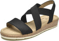 VJH confort Women's Flat Sandals - Comfortable Slip-on Elastic Simple