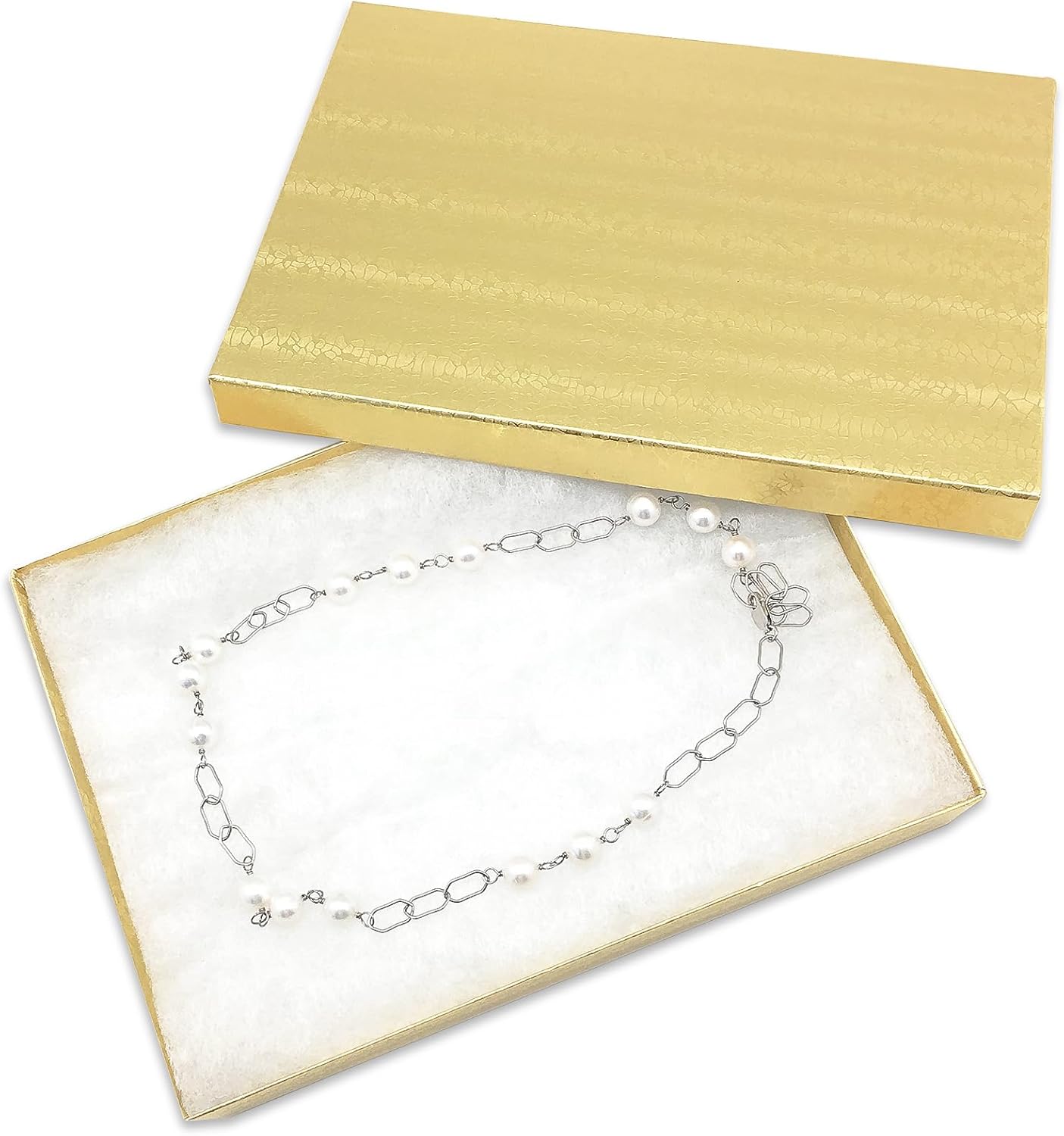 100-Pack Cotton Filled Cardboard Jewelry Boxes for Gifting