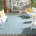 Courtyard Outdoor Area Rug 8 ft x 10 ft - Durable Aqua & Grey