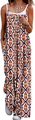Women's Summer Boho Floral Jumpsuit Overalls - Breezy Cotton Comfort