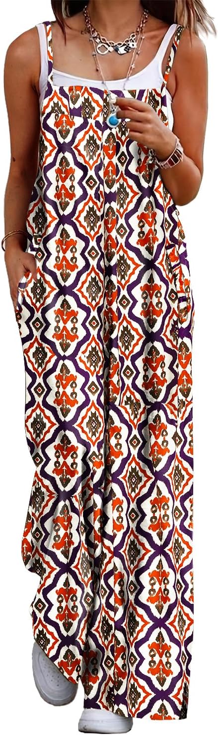 YESNO Women's Summer Boho Casual Jumpsuits for Relaxed Style
