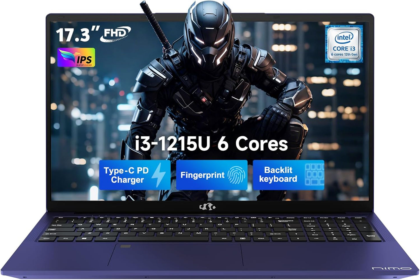 NIMO 17.3in FHD Laptop with Intel i3-1215U for Students