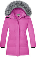 Girl's Long Winter Hooded Parka - Warm Windproof Puffer Coat