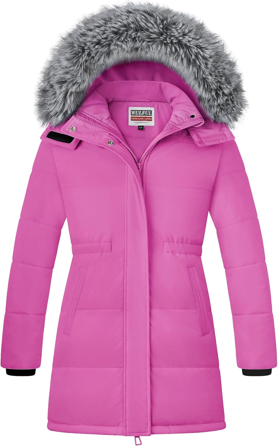 WULFUL Girl's Winter Long Coats Hooded Parka for Kids Warm