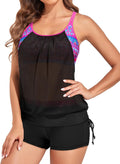 Tankini Swimsuit Two Piece Tummy Control - Modest Leopard Tankini