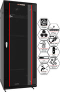 Server Rack Wall Mount Network Enclosure - Locking 22U