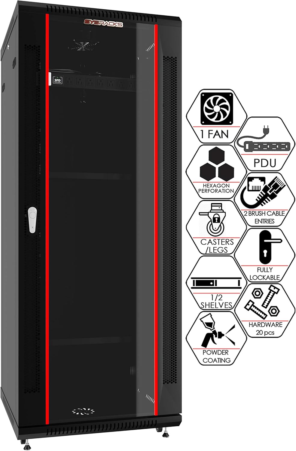 Server Rack Wall Mount Network Enclosure for IT and AV Equipment