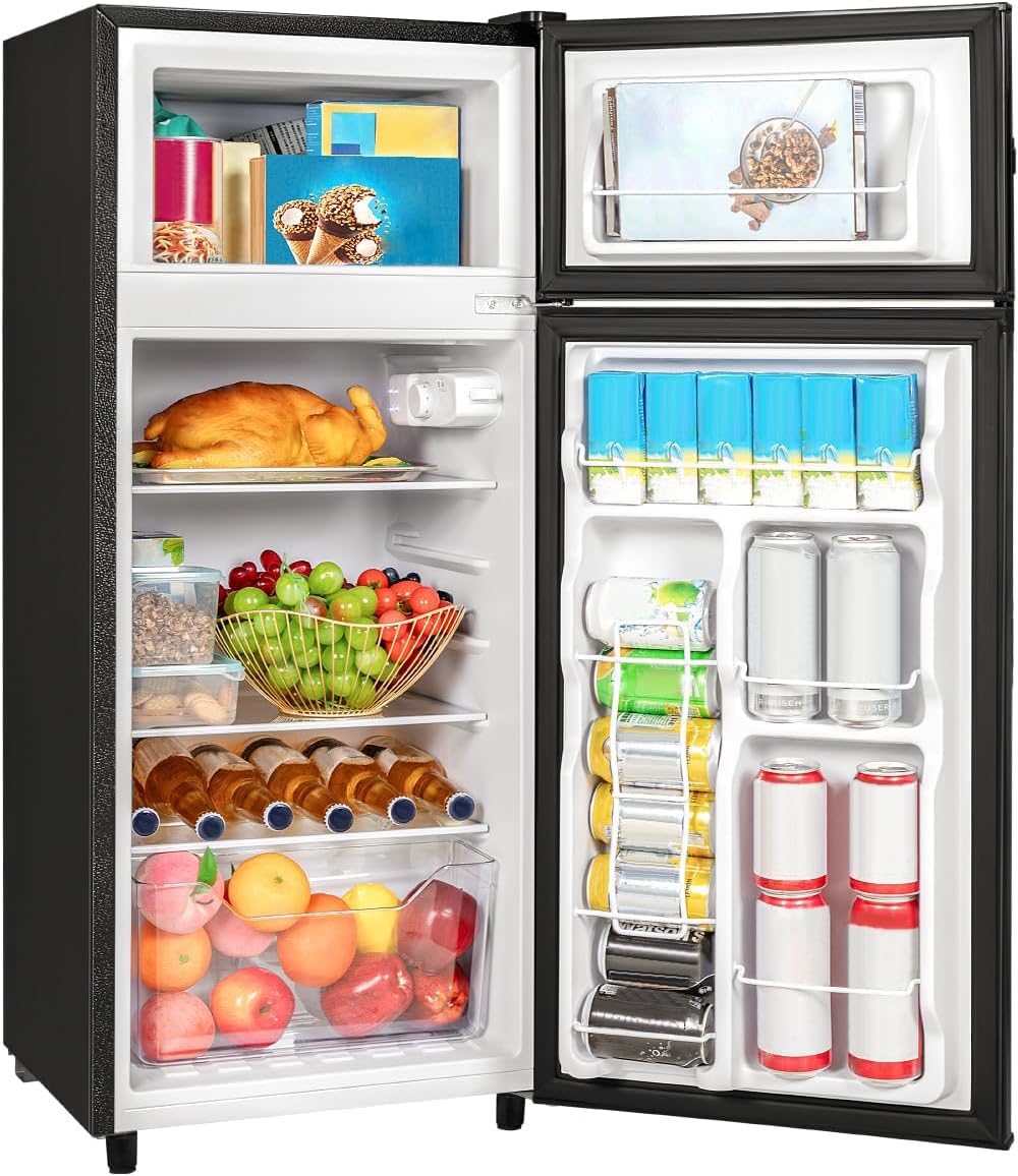 Double Door Refrigerator with Freezer for Small Spaces