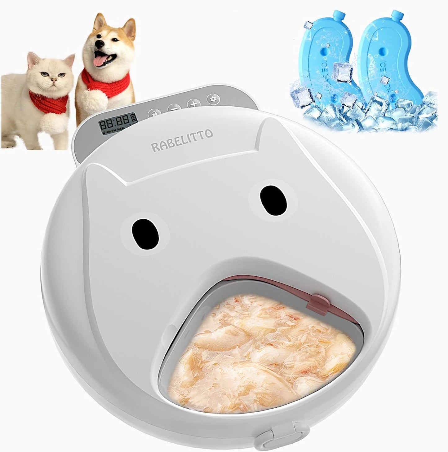 Automatic Cat Feeder for Wet and Dry Food with Programmable Timer