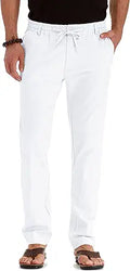 Sailwind Men Drawstring Linen Pants for Summer Beach Wear