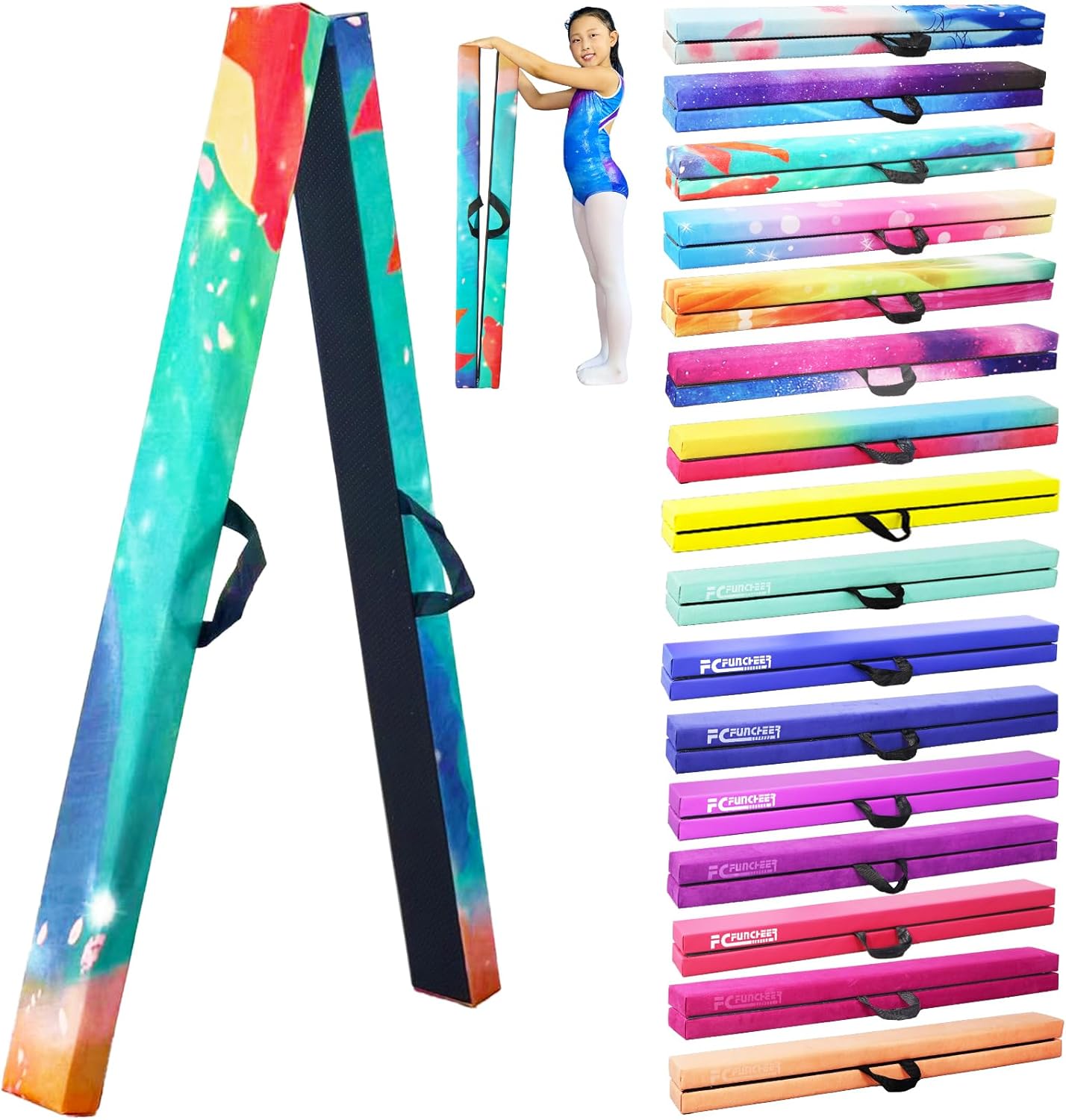 8FT Folding Balance Beam for Kids - Gymnastics Equipment at Home