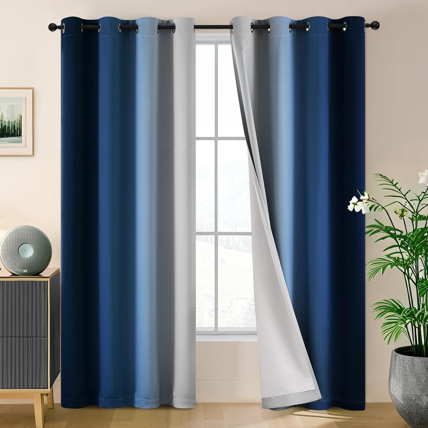 Ombre Blackout Curtains for Bedroom - Room Darkening Drapes