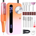 MEKK Nail Drill Kit Orange-Pink 35000RPM Professional Electric Nail