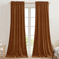 StangH Halloween Burnt Orange Velvet Room Darkening Curtains - 2