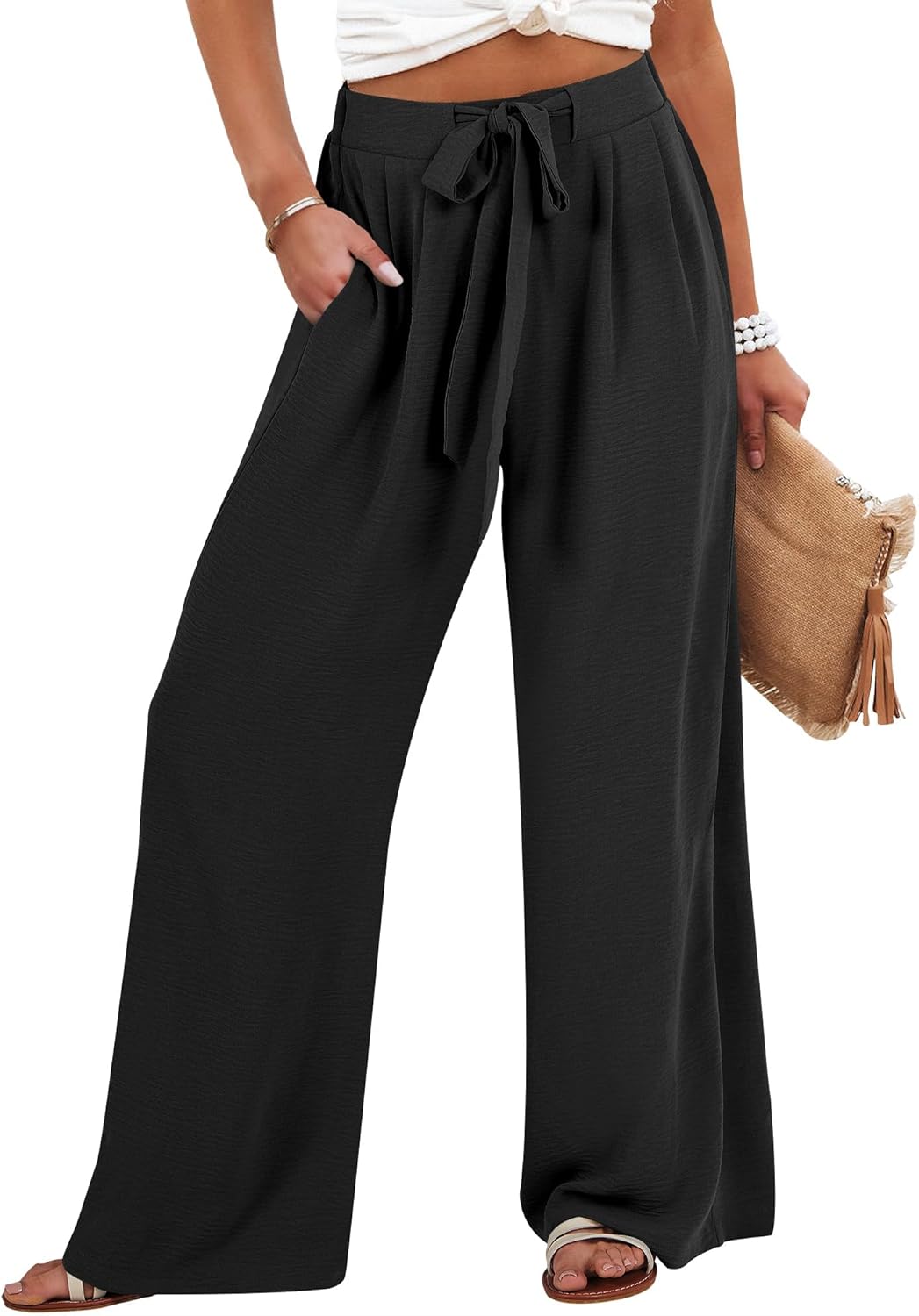 Caracilia Women Wide Leg Palazzo Pants for Summer Travel Style