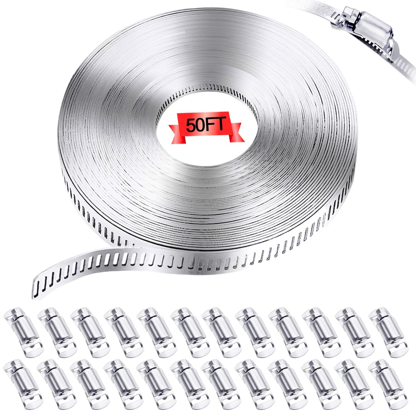 304 Stainless Steel Hose Clamp Assortment Kit for DIY Projects