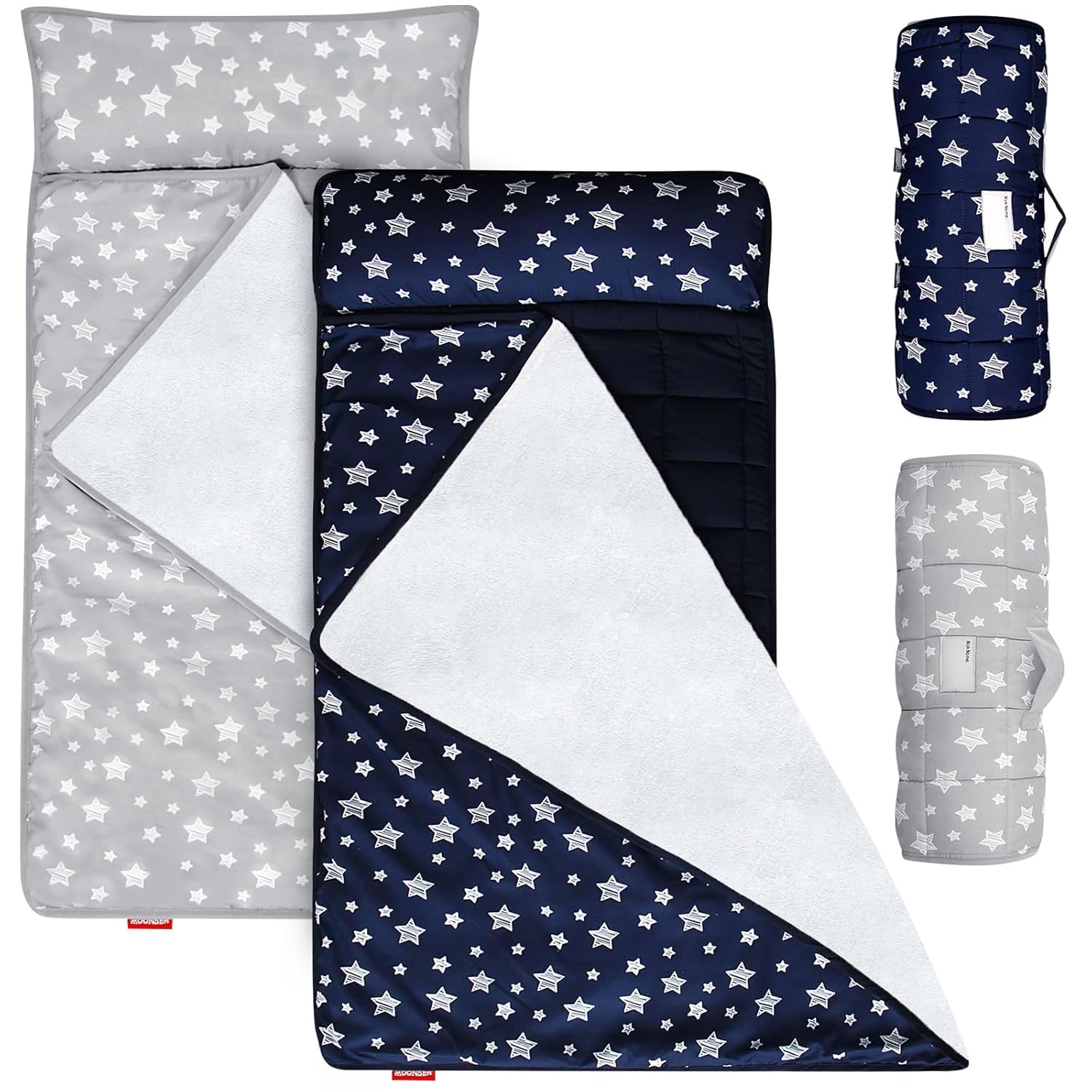 Toddler Nap Mat 2 Pack for Kids with Soft Fleece Blanket